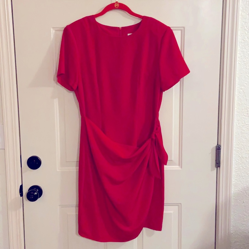 Red sarong style dress